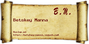 Betskey Manna névjegykártya